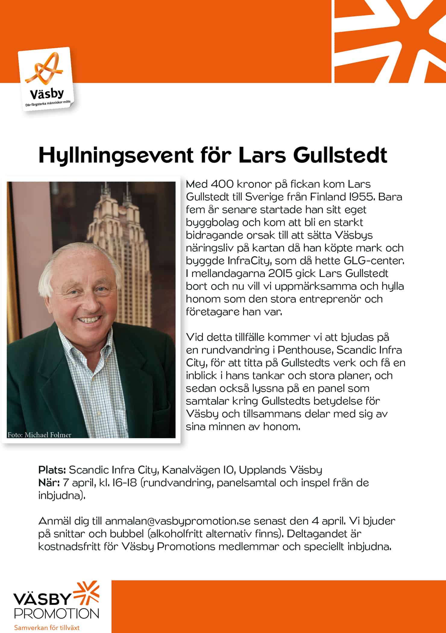 Läs mer om artikeln 2016-04-07 — Hyllningsevent Lars Gullstedt